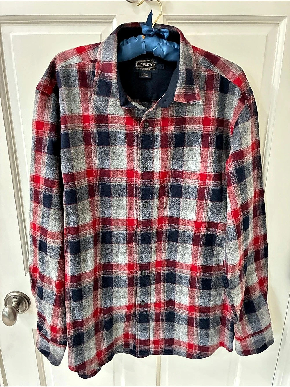Pendleton Men's Plaid Lodge Shirt Plaid Wool Shirt Large